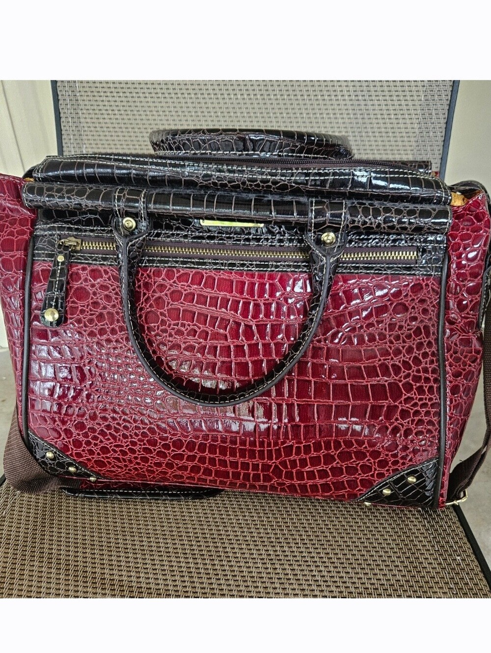 Carry On Bag, Samantha Brown Luggage, Croc Embossed Duffle Bag, Travel Bag